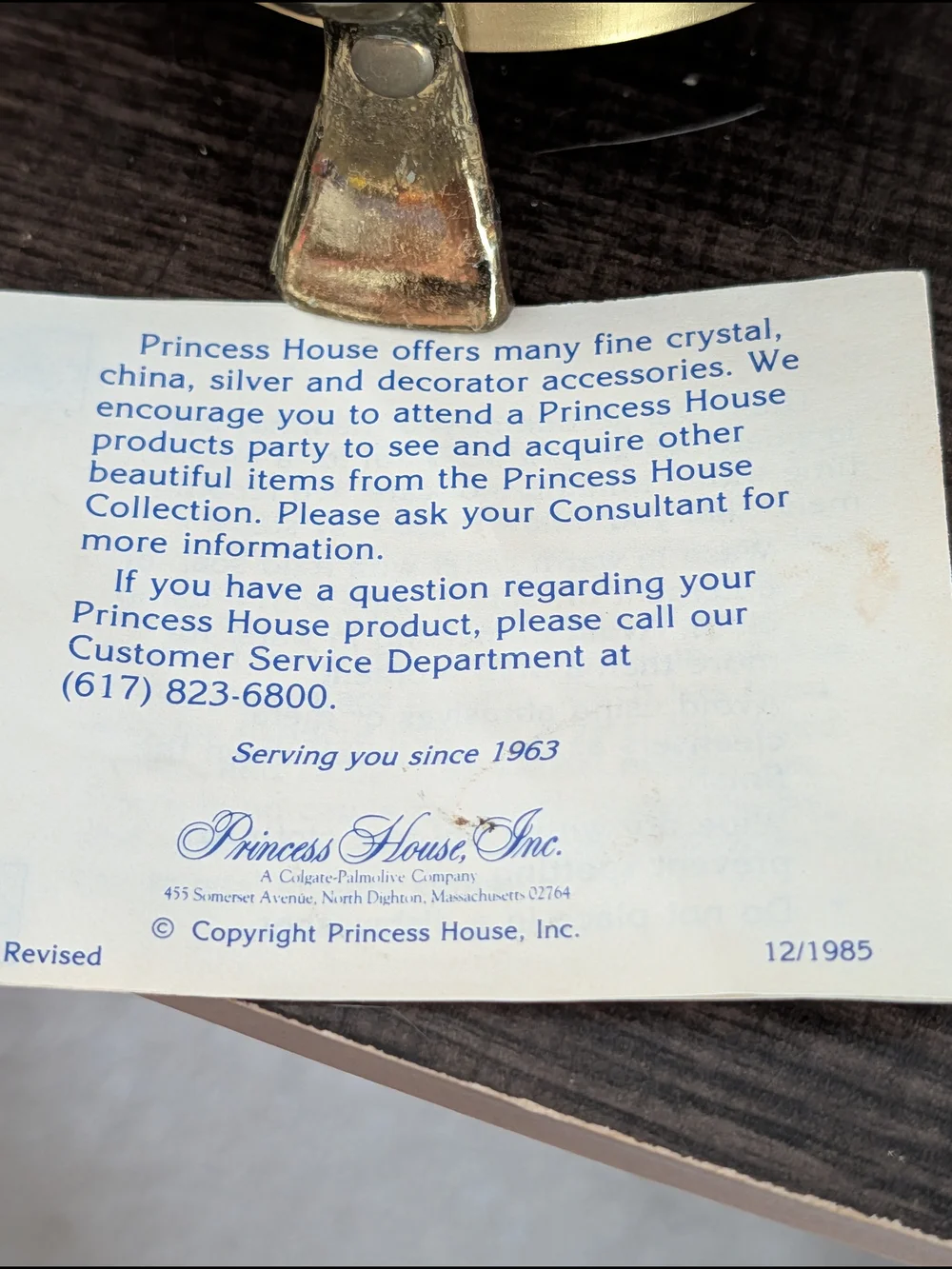 Princess House Brass Crystal Beverage Server with Warmer Stand 447
